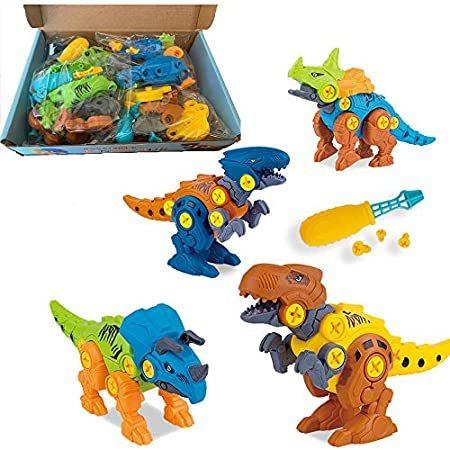 国内外の人気集結！ 4 Pack Plus Size Take Apart Dinosaur Toys for Boys and Girls Educational As