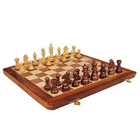 16" Travel Folding Sheesham Wood Chess Set