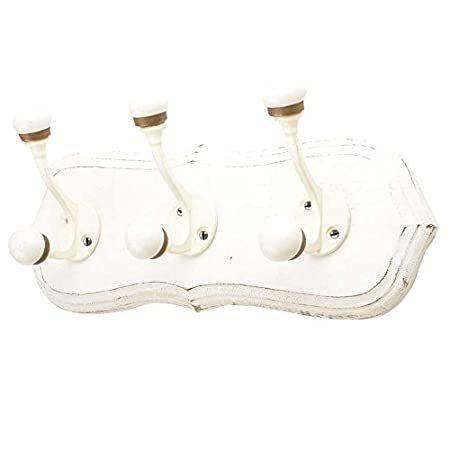 IndianShelf Pack of 3 Hooks | Six Peg Hanger | White Coat Wall Rack for Wal