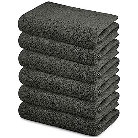 新品同様 Grey Charcoal 6 of Pack 22"x44" Set Towels Bath Cotton 100% Towels So Ultra タオル