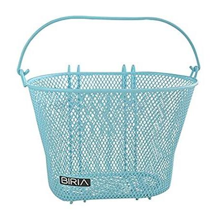 BIRIA Basket with Hooks Blue, Front, Removable, Wire Mesh Small Bicycle Bas かご