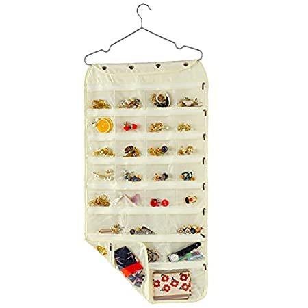 上等な Double Organizer, Jewelry Hanging Sided Bag Storage Chain Jewelry Pocket 56 オブジェ、置き物