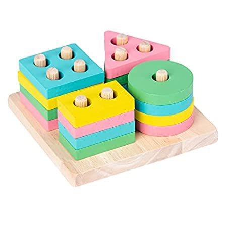 Toyvian 1 Set Wooden Sorting & Stacking Toy Educational Toys Shape Sorter T