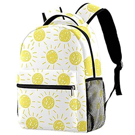 Hiking Backpack Laptop Backpack Sun Yellow Print Casual Large