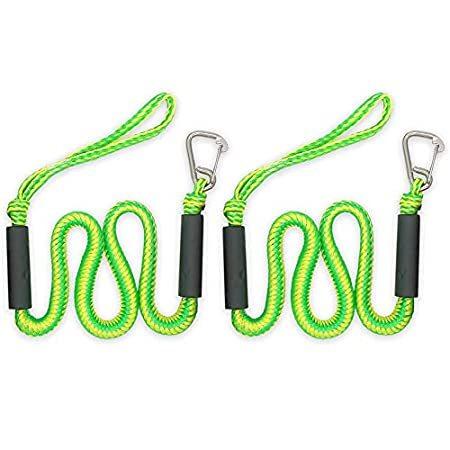 Bungee Dock Rope with Stainless Steel Clip for Mooring The Boat 4 Feet Gree