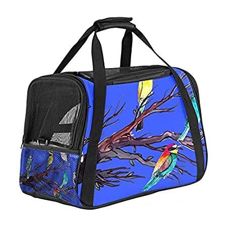Bird Blue Pet Carriers for Small Cats&Dogs 3 Sides Airline Approved Soft-Si