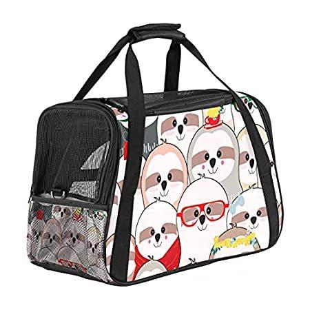 Cute Sloth Pet Carriers for Small Cats&Dogs 3 Sides Airline Approved Soft-S