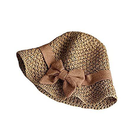 Women Big Bow Straw Beach Caps UV Protection Sun Cap Wide Brim Breathable T