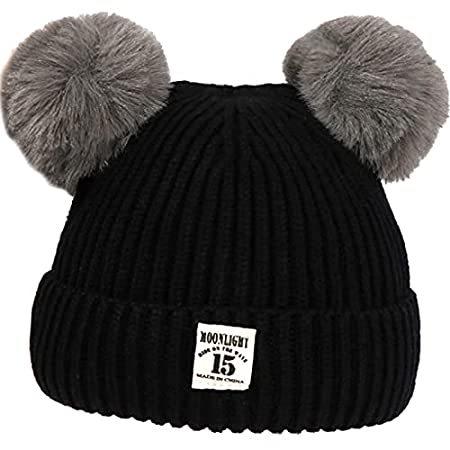 大人気の XYIYI Baby Kids Winter Warm Knit Hat Infant Toddler Crochet Fur Pom Beanie ボーラーハット