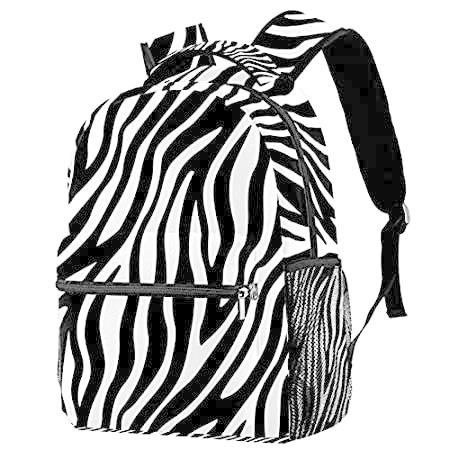 新作モデル ティーンガールズボーイスクールデイパックアウトドアウォークトラベルバッグ用バックパックゼブラストライプパターン要約 印刷されたサックパック スクールバッグ、学生鞄