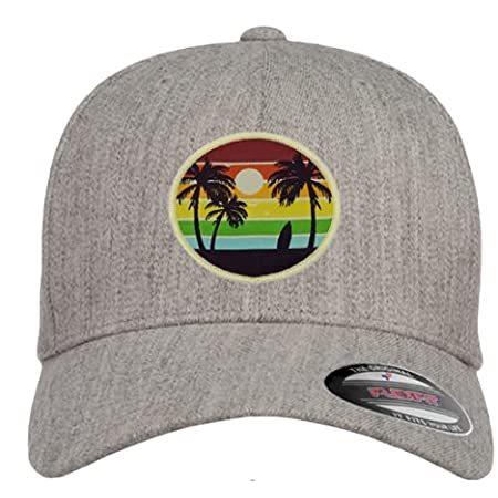 大きな取引 Beach Flexfit Hat with Vintage Patch (Grey, S/M (6 3/4” - 7 1/4”)) キャップ