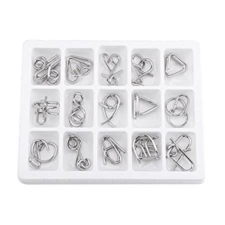 SUNGOOYUE Baby Educational Toys 15Pcs in 1 Set Kids Children Metal Wire Puz