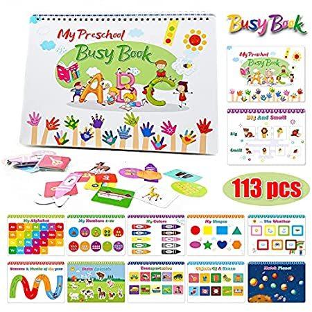 【人気商品】 Toddlers,12 for Book Busy UOMNICUE Themes Monte Activity Learning Preschool 知育玩具