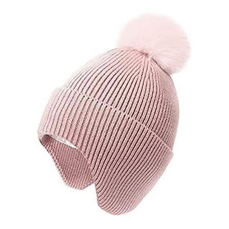 人気ブランドの Camptrace Baby Girl Winter Hat Earflap Knitted Beanie for Kids Warm Fleece ボーラーハット