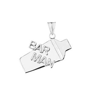 COCKTAIL SHAKER BAR MAN PENDANT NECKLACE IN WHITE GOLD - Gold