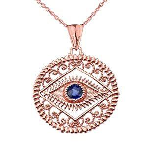10mm evil eye charm - necklace 18kts gold plated – Raf Rossi Gold