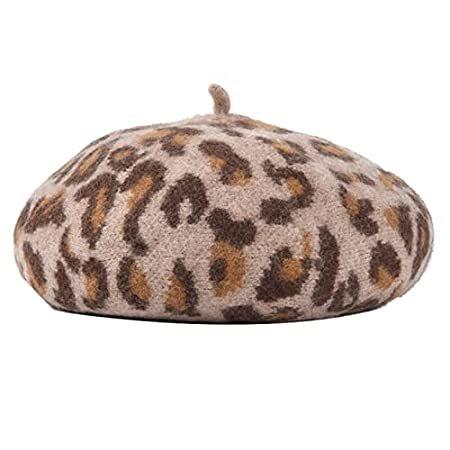 福袋Leopard Print Berets for Women Warm Wool Hats Female Beret Hat Girls Autumn