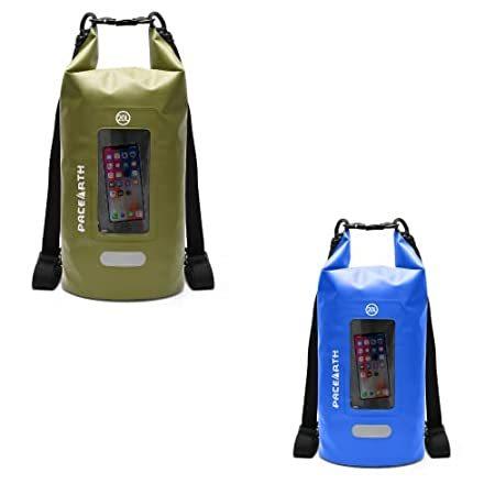 Durable Lightweight Waterproof Dry Bag Backpack， Green and Blue Dry Sack fo