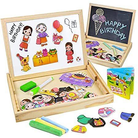 Play Brainy Educational Magnetic Toys with Magnet Board， Dry Erase Board， a