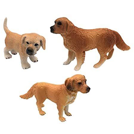 Kisangel 3Pcs Dog Figurine Toy Plastic Animal Figurines Toy Set Dog Puppy F