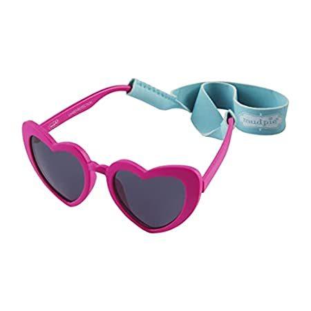 Mud Pie Girls Baby Sunglasses with Strap Set， Heart， 0-2 Years