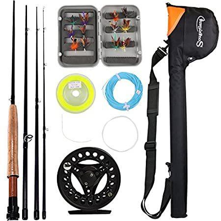 特別価格 Black Kits With Bag Sougayilang Saltwater Freshwater Fly Fishing Rod Wi好評販売中