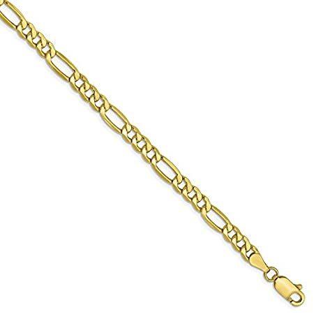 今季ブランド with - Bracelet Chain Figaro 4.75mm Gold Yellow 特別価格10k Secure Cla好評販売中 Lock Lobster ブレスレット