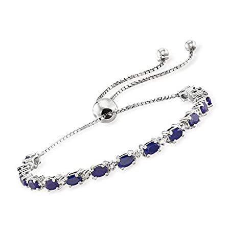 特別価格Ross-Simons 4.50 ct. t.w. Sapphire Bolo Bracelet With Diamond Accents in St好評販売中 ブレスレット 全日本送料無料