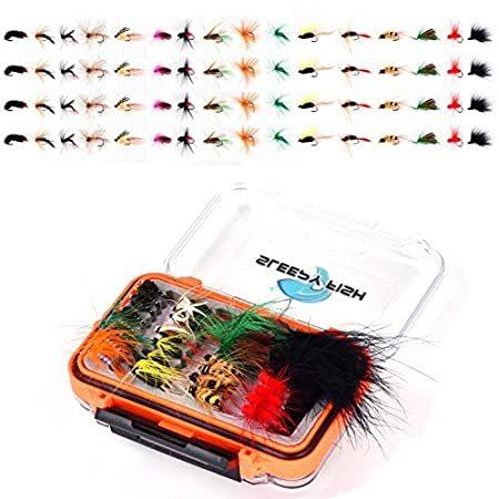 定休日以外毎日出荷中 特別価格64ピース フライフィッシング バス釣り用好評販売中 トラウト 防水フライボックス付き 詰め合わせキット ウェットフライ ドライフライ ソフトルアー Www Cosmopharmaint Com