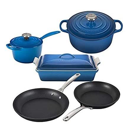 特別価格le Creuset 8ピース 多目的エナメル鋳鉄 8ピース Ssノブ 器 鍋 フライパンセット B08k9bdy2r Creuset 強化ノンスティックプロフライパン Small Foresta マルセイユ好評販売中 調理器具セット 割引やプロモーション