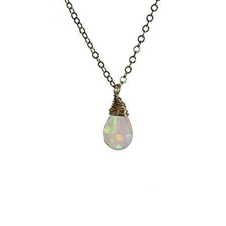 専門ショップ Drop Gemstone Opal Faceted Genuine Necklace- Opal 特別価格White Necklace- Shap好評販売中 Pear ネックレス、ペンダント
