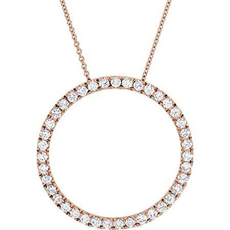 ずっと気になってた 特別価格14k Rose Gold Diamond Circle Necklace (1 cttw), 18"好評販売中 ネックレス、ペンダント
