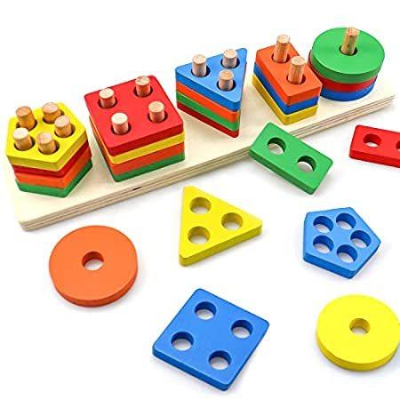 特別価格Montessori Toys for 1 2 3 Year Old Toddlers, Educational Preschool Wooden S好評販売中