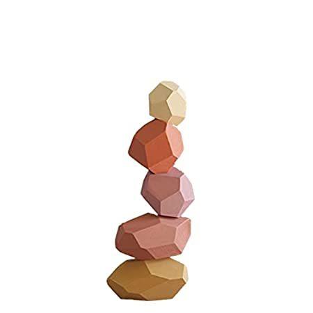 【おしゃれ】 Stone Wooden Colorful Nordic 5/10/16Pcs 特別価格Yirtree Blocks Ed好評販売中 Kid Game Stacking ブロック