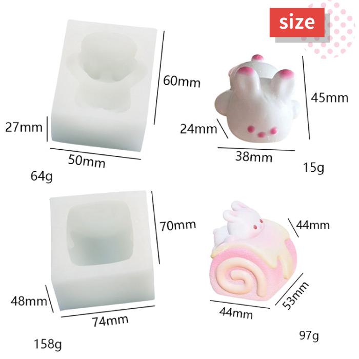 うさちゃん ロールケーキ モールド / ぷにるん スクイーズ インテリア