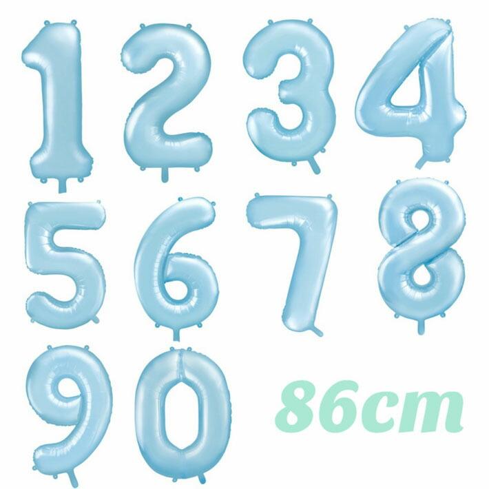バルーン 数字ビッグ ライトブルー 86cm 風船 ナンバー数字 ナンバー 