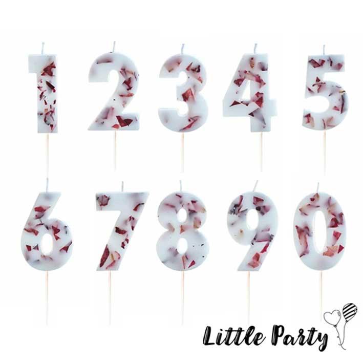 ナンバーキャンドル フラワーNo.0〜9 数字 Pressed Petal Birthday