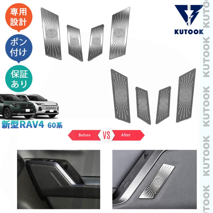 超PayPay祭 KUTOOK 新型RAV4 Rav4 60系 ハイブリッド ドアパネルカバー 