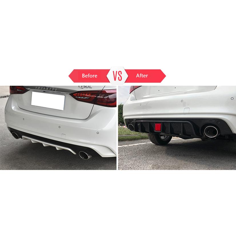 リアプロテクター リアバンパースポイラー　ブラック KUTOOK スカイラインv37 GT タイプP タイプSP リアバンパー