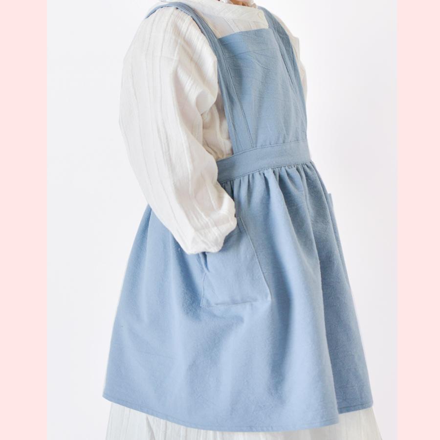 エプロン キッズ コットンリネン 綿麻 子ども 子供用 こども 90cm