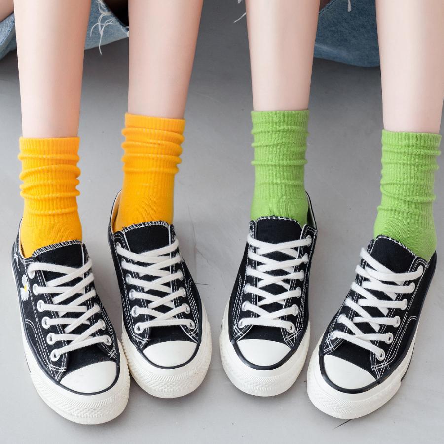 クルーソックス 3足セット レディース ネオンカラー 蛍光 蛍光色 綿