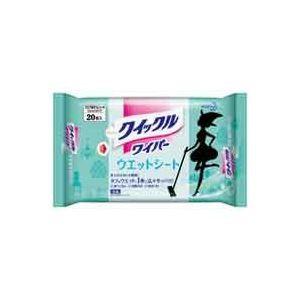 （まとめ）花王 クイックルワイパー ウエットシート 20枚 〔×20セット〕
