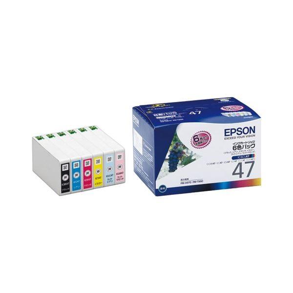 （まとめ） エプソン EPSON インクカートリッジ 6色パック IC6CL47 1箱（6個：各色1個） 〔×3セット〕