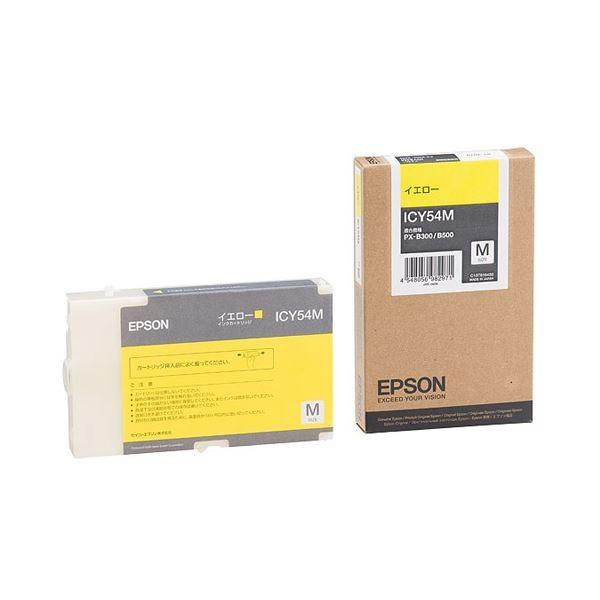 （まとめ） エプソン EPSON インクカートリッジ イエロー Mサイズ ICY54M 1個 〔×3セット〕