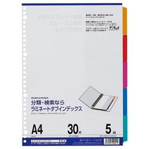 (まとめ) マルマン ラミネートタブインデックス A4 30穴 5色5山 LT4005 1組 〔×20セット〕