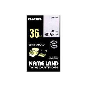 (業務用20セット) カシオ CASIO 透明テープ XR-36X 透明に黒文字 36mm