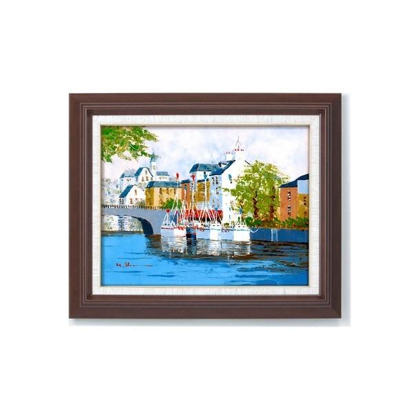 油絵額 フレームセット オンタケF6号 黒沢久 「運河の風景」 433×525×50mm 化粧箱入り 額縁 額 フレーム