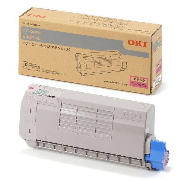まとめ） 〔純正品〕 OKI TC-C4CM2 トナーカートリッジ マゼンタ 大 