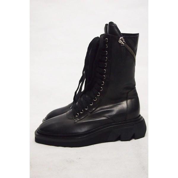 CINZIA ARAIA スパイラルジップレースアップブーツ BLACK サイズ