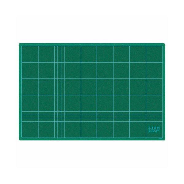 （まとめ） ライオン事務器 カッティングマット再生PVC製 両面使用 450×300×3mm グリーン CM-45 1枚 〔×3セット〕
